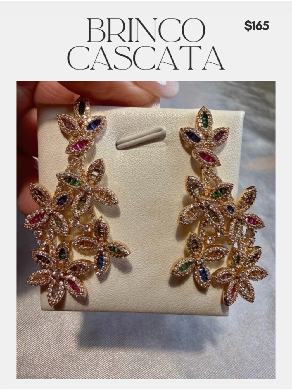 Gold-Tone Multicolor Flower Drop Earrings